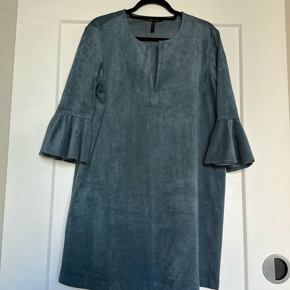 Blue suede BCBG mini dress